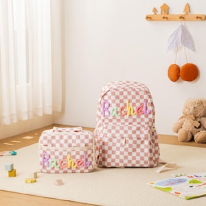 Girls Backpack & Lunch Bag Set, Custom School Bags, Toddler Preschool Daycare, First Day of School,Birthday Idea Set,Christmas Gift