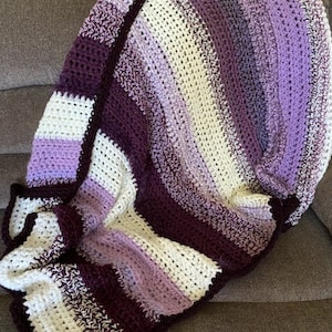 Purple Passion Decke, Wolle und Acryl Garne, dicker grobstrick häkeln Afghan, Geburtstagsgeschenk