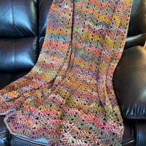 Crochet Throw Blanket, Soft Colorful Afghan