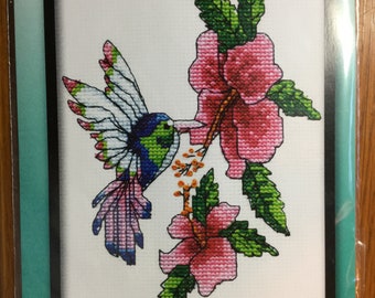 New In Package! Counted Cross Stitch Kit - Hummingbird