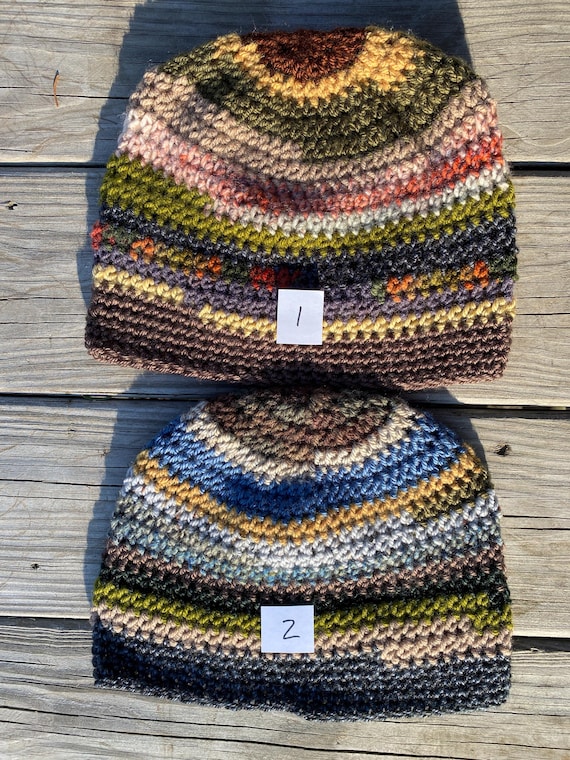Crocheted Scrappy Beanie, Crocheted Hat, Men display picture 2