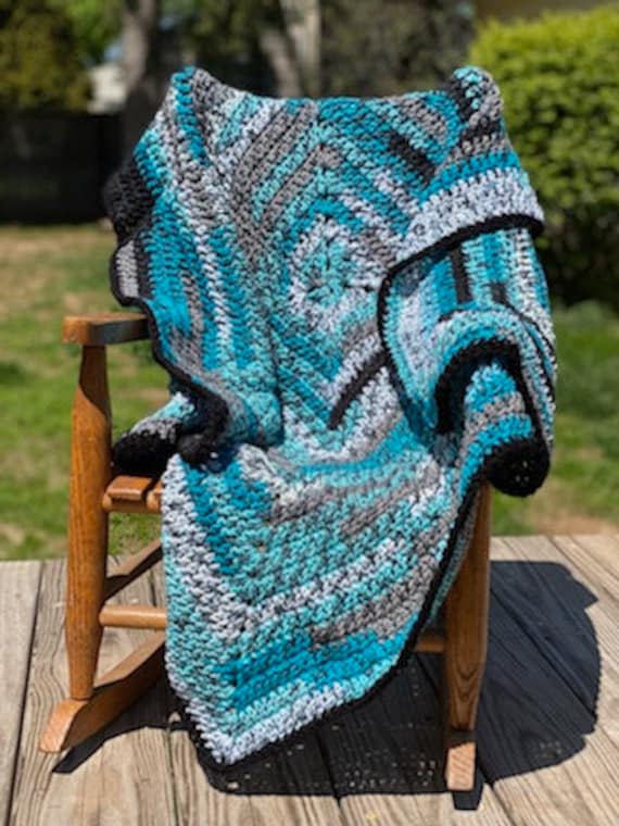 Modern Granny Square Blanket Soft Baby Afghan Crocheted Lap Blanket Wheelchair Blanket Toddler Security Blanket Etsy