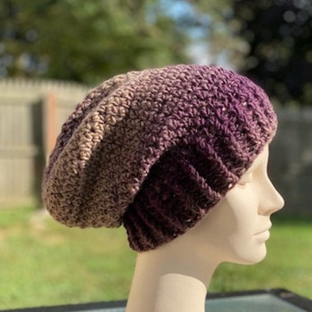Crochet Wool Mix Winter Hat,men's Slouch Hat,woman's Slouchy Hat Etsy