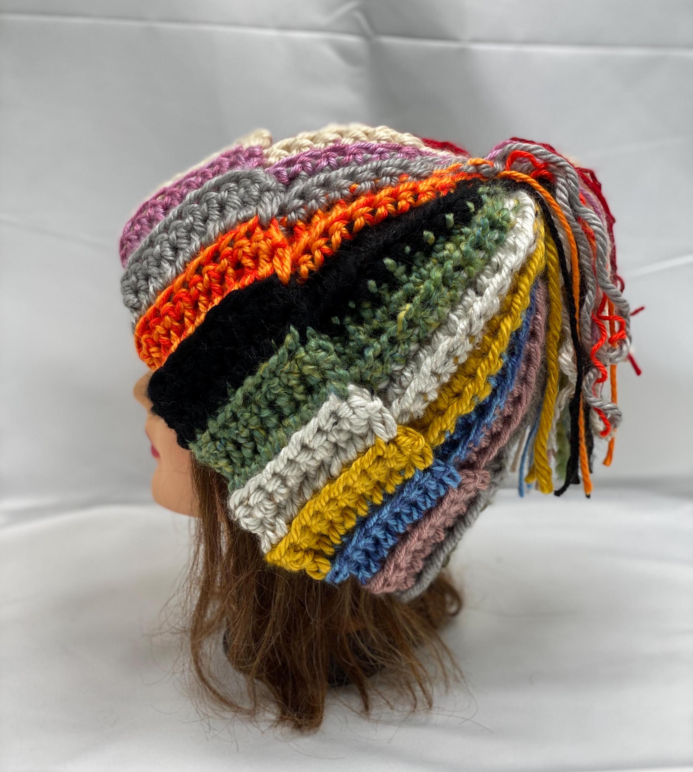 Chunky Crochet Beanie Casual Cuffed Winter Hat with Boho Tassel Knot Cold weather, but make it cute ?❄️ Handmade with love  main image 3