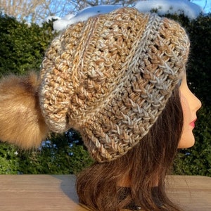 Winter Pom Pom Hat, Pom Pom Very Slouchy Hat