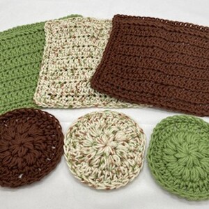 Crochet 100% Cotton Set of 3 Cloths OR  3 Scrubbies