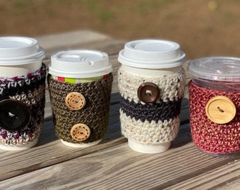 Choice of Cup Cozies,To Go Drink Cozy,Hot or Iced Coffee Sleeve