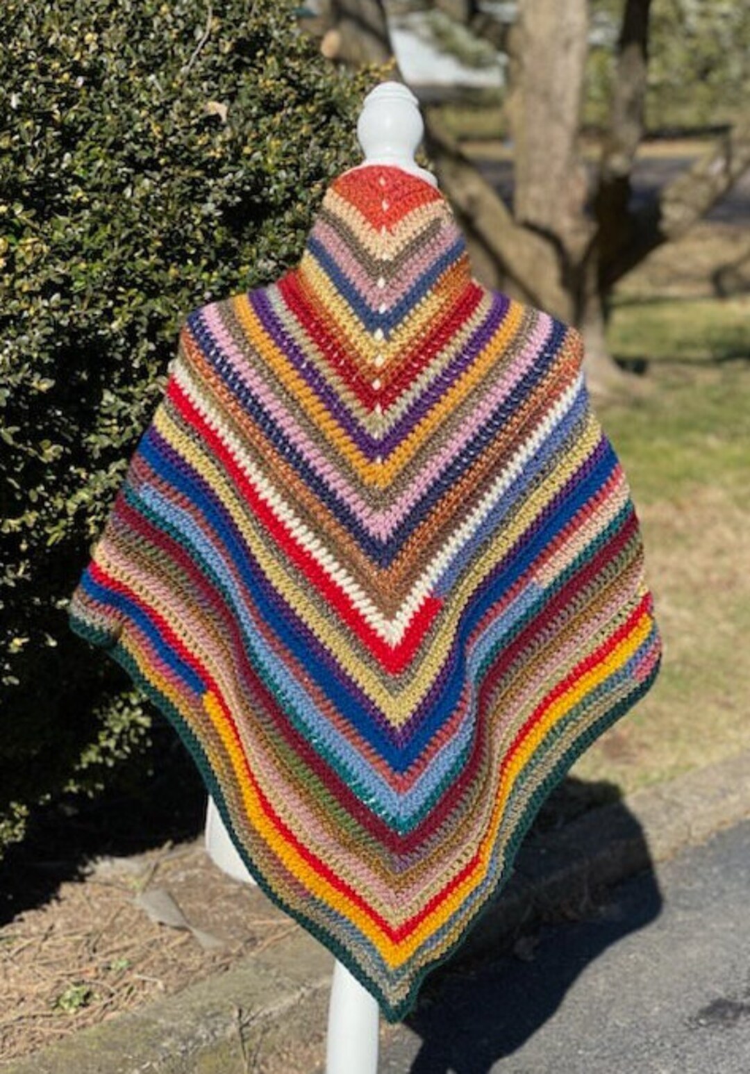 colorful crochet shawl