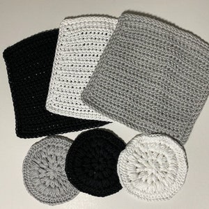 XL Size Sets of 3 Crochet 100% Cotton Cloths or Scrubbies