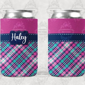 DIGITAL FIL - Rosa & Marinblå Rutig Burkkylare – Personlig Sublimeringsdesign