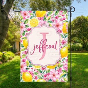 DIGITAL FILE - Lemon Blossoms | Summer Garden Flag Design | Personalized Flag | Floral Sublimation PNG