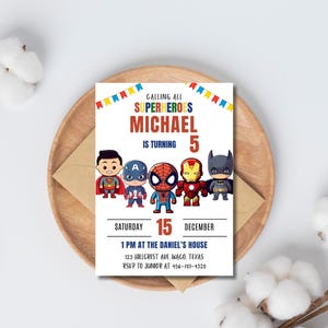 Superhero Birthday Invitation Template: DIY Printable Party Invites (Digital Download