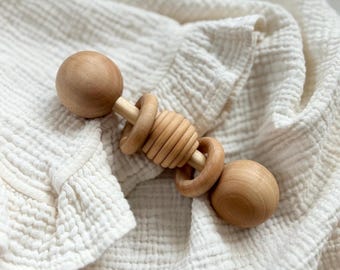 Baby Rattle, Wood Rattle, Rattle, Baby, Toy, Toddler, Gift, Baptism, Birthday