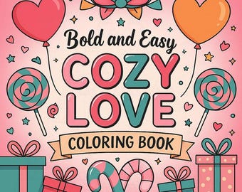 CoCo Wyo Cozy Love Coloring Book PDF – 50 Printable Pages for Kids & Adults, Instant Digital Download, Bold and Easy Coloring Book