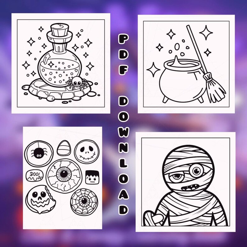 Cute & Scary Coloring Book | 260 Bold and Easy Pages | Halloween Fun ...