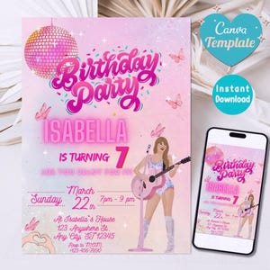 In My Birthday Era Invitation Template, Editable Canva Design Digital Download, Music Party Eras Party Invite Friendship Bracelet Invite