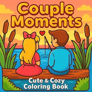 Coco Wyo Couple Moments Coloring Book PDF – 40 Printable Pages for Kids & Adults, Instant Digital Download, Bold and Easy Coloring Book