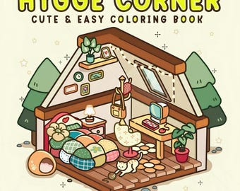 Coco Wyo Hygge Corner Digital Coloring Book 30 Pages Instant Download Cozy Coloring Bold and Simple PDF file cute and easy coloring book