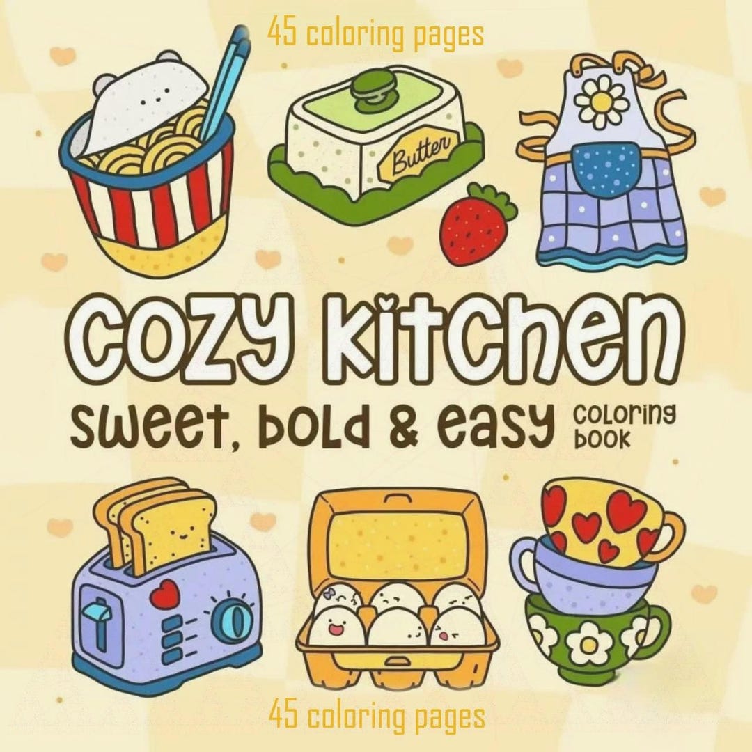 Coco Wyo Cozy Kitchen Digital Coloring Book Instant Download Cozy ...