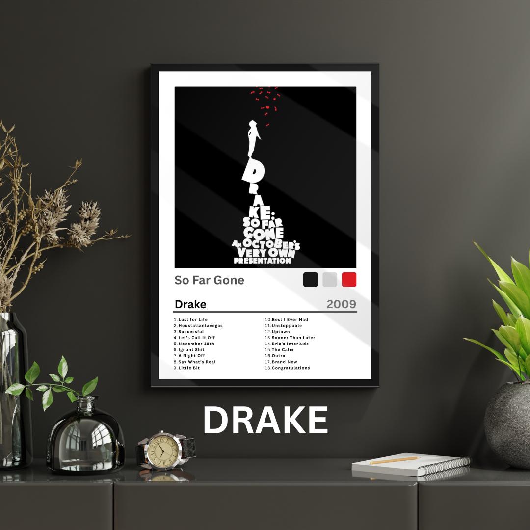 【額縁付き】 Drake / SO FAR GONE A2ポスター Amazon.com: stortnate Drake Poster So Far Gone Album Cover Canvas