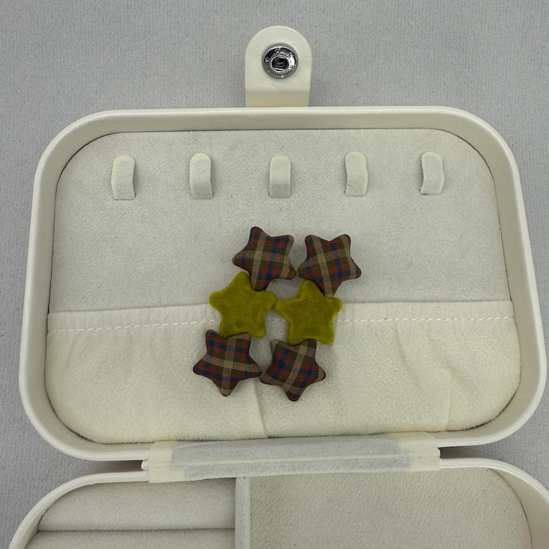 Preppy Clips Plaid & Velvet Star Hair Clips | Preppy Tartan Barrette Set | Dark ...