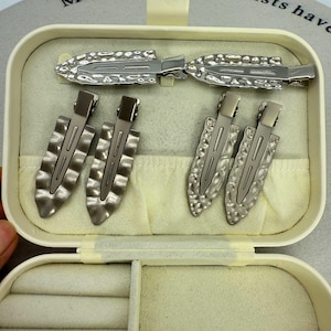 Y2K silvermetallhårspänneset, Cybercore-hårspänne med näbb, Acubi estetiska håraccessoarer, minimalistisk luggspänne, trendig present till henne bild 9