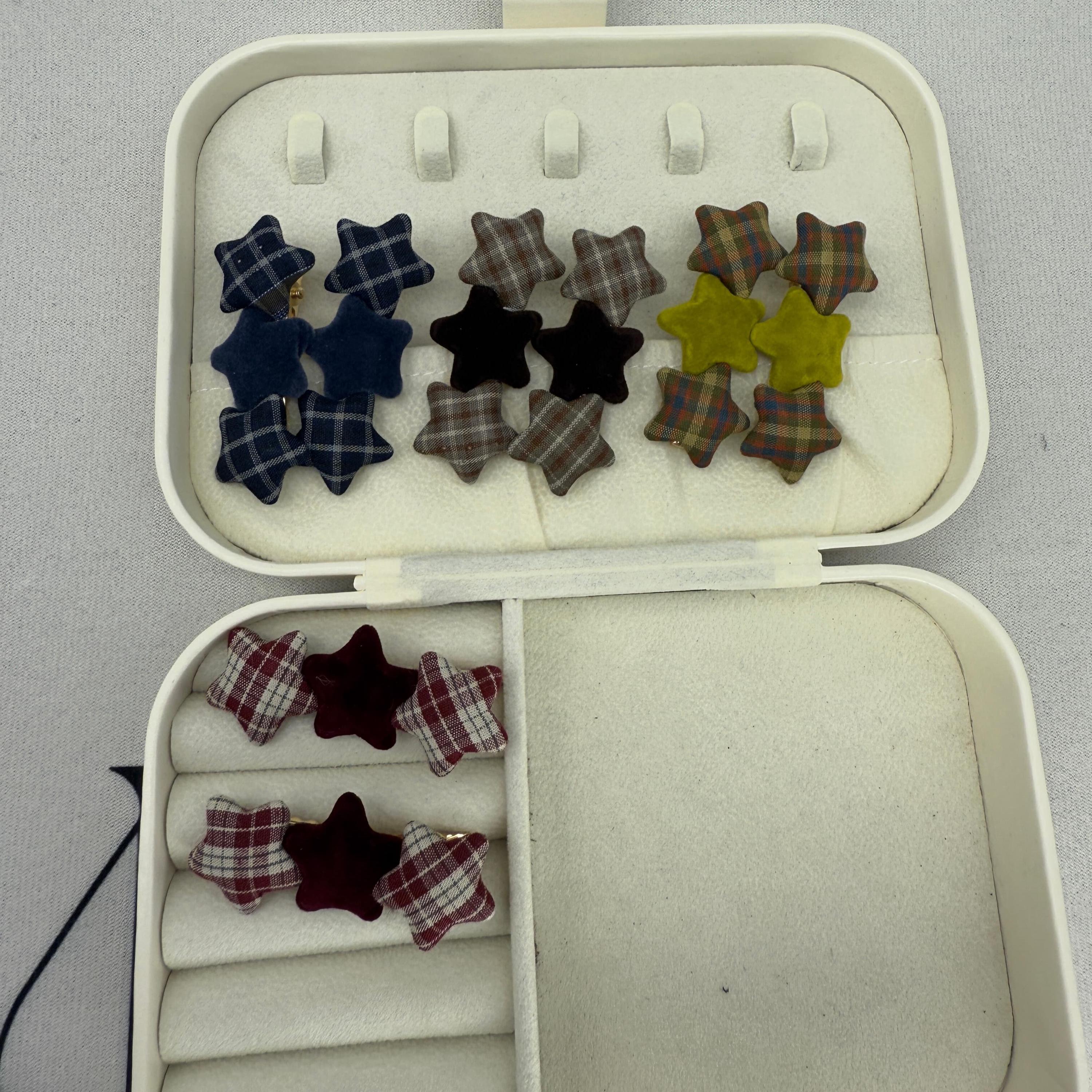 Preppy Clips Plaid & Velvet Star Hair Clips | Preppy Tartan Barrette Set | Dark ...