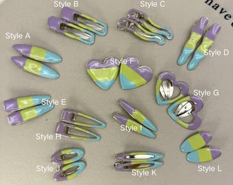 Minimalist Hair Clip Set | 12 Pairs Colorful Snap Barrettes | Aesthetic Y2K Hair Pins | 90s Everyday Hair Accessories | Gift for Her