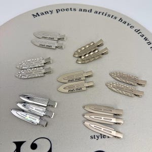 Y2K silvermetallhårspänneset, Cybercore-hårspänne med näbb, Acubi estetiska håraccessoarer, minimalistisk luggspänne, trendig present till henne bild 3