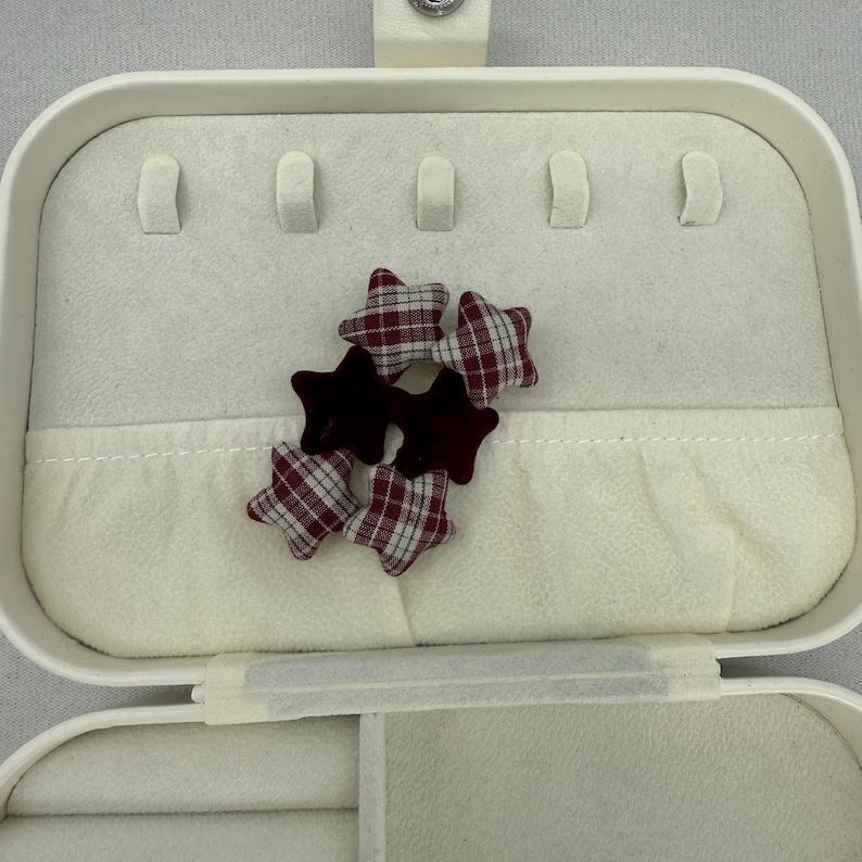 Preppy Clips Plaid & Velvet Star Hair Clips | Preppy Tartan Barrette Set | Dark ...