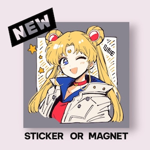 Adesivo e magnete ispirati a Sailor Moon