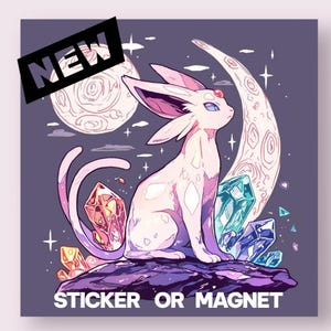 Adesivo e magnete ispirati a Pokemon Espeon