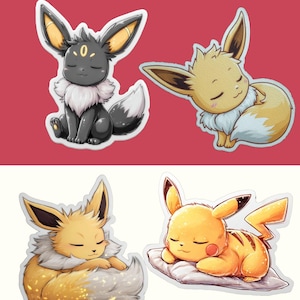 Sticker collection Evoli inspiré des Pokémon
