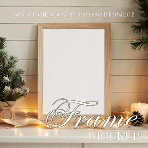A4 Wood Frame Mockup Modern Minimalist Style (JPEG PNG PSD) A4Frame Mockup Thin Frame Mockup Minimalist Mockup Simple Mockup