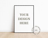 A2 Vertical Frame Mockup PSD Minimal Frame Mockups Simple DIN A Wall Art Poster Mockup Wooden Frame Mock Up Poster Wall Art Mockup