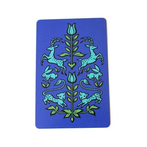 Vintage Playing Cards - animal Mille Fleurs style