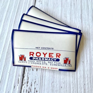 Vintage Royer Pharmacy Rx Labels - Ornate Blank