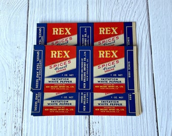 Vintage Spice Labels - Rex Imitation White Pepper