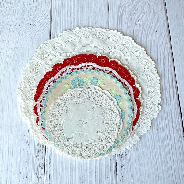 Blue Paper Doilies Etsy