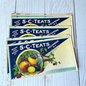 Antique Fruit Crate Labels - S. C. Teats