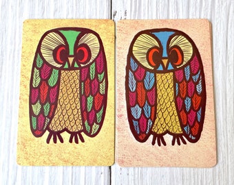 Vintage speelkaarten uil - retro