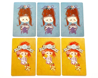 Vintage patchwork docka spelkort
