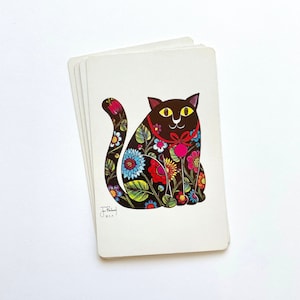 Vintage painted cat playing cards