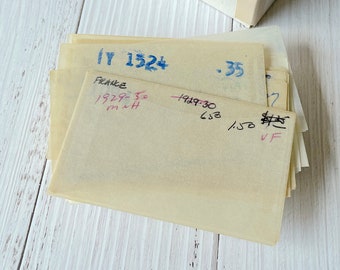 Set aus 20 Vintage Pergamin Umschlägen in der Größe 3