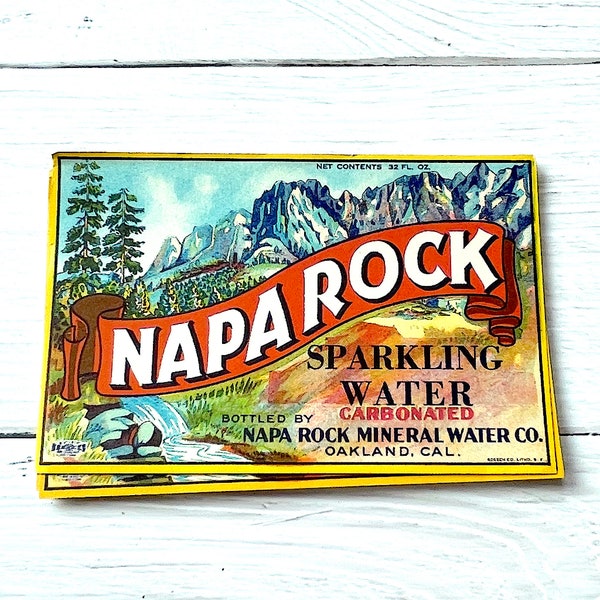 Vintage Sparkling Water Labels - Napa Rock