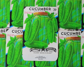 Vintage Seed Envelopes for Cucumbers - empty packets
