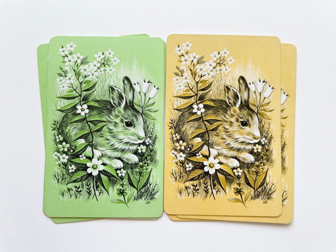 Vintage Bunny Playing Cards - Etsy