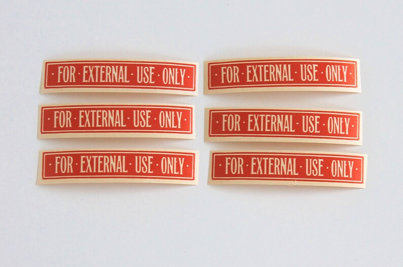 Vintage RX Labels - for External Use Only - Cut Pieces or Strips - Etsy