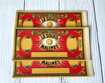 Vintage Belgian Can Labels - Le Soleil Malines