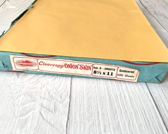 Vintage Goldenrod Onion Skin Paper - Letter Size 8.5" by 11"